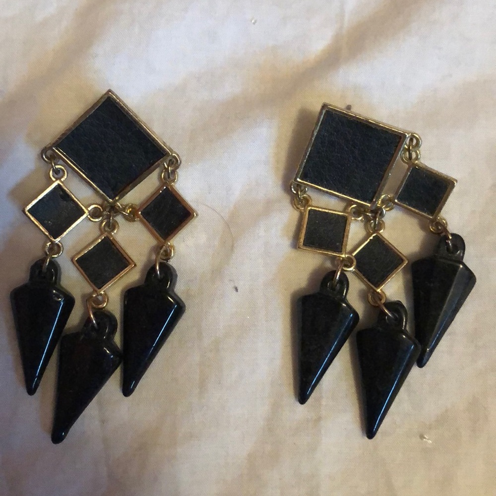 Black and gold earrings